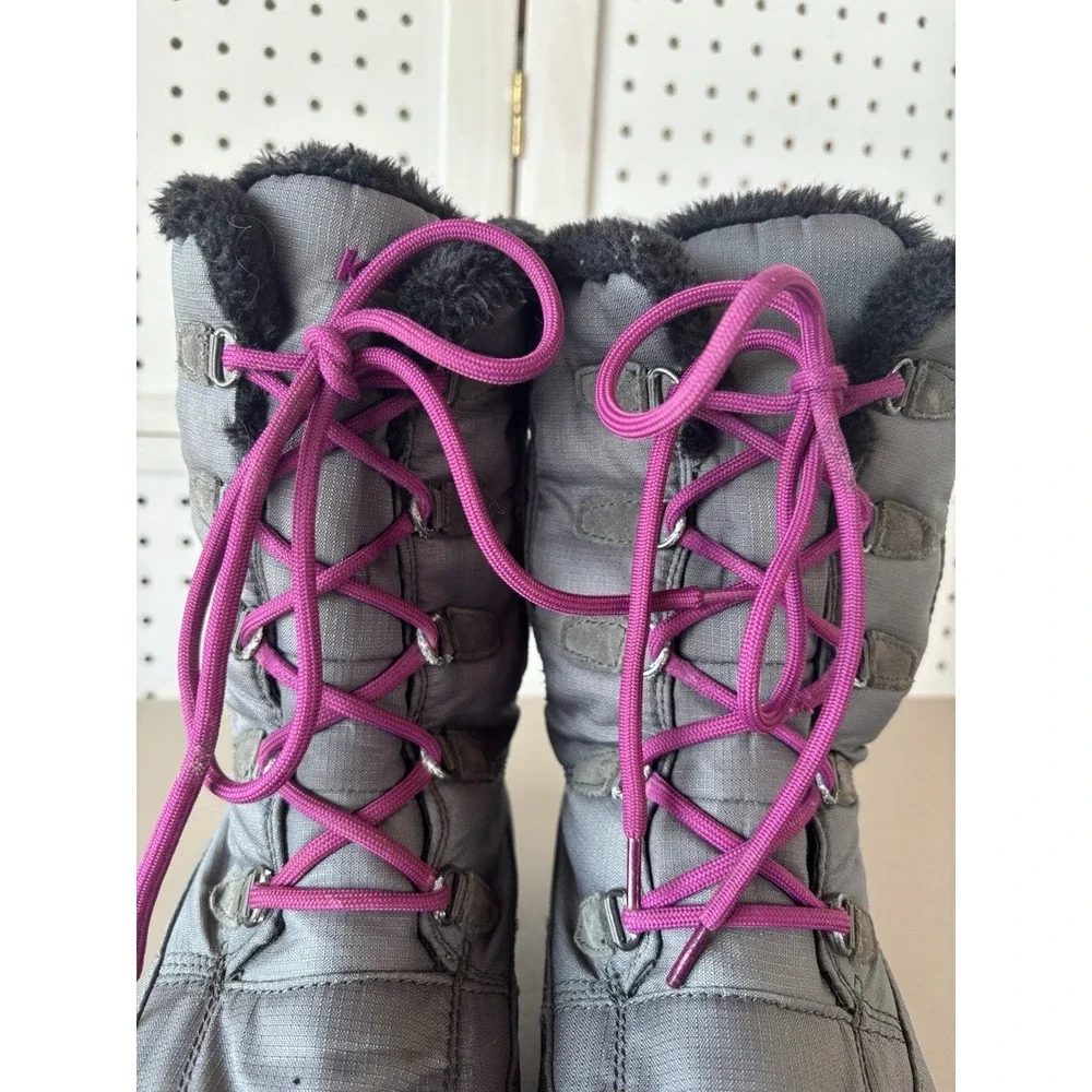 Kamik Brooklyn Mid Calf Waterproof‎ Lace Up Snow Winter Boots Women's 9 Gray